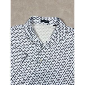 Turtleson Polo Shirt Size Large White All Over Print Turtles Performance Logo